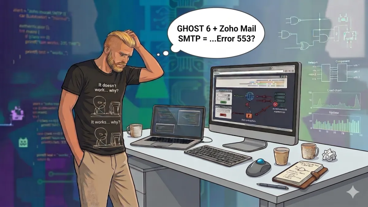 Ghost + Zoho Mail SMTP: як два дні капаць не ў той бок, маючы мапу